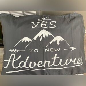 Say Yes to New Adventure Graphic Pillow Cases (Unused)